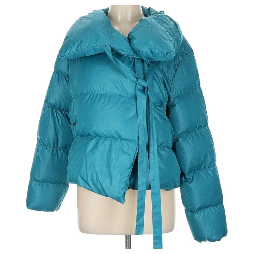 BACON Down Blue Puffa Jacket Teal size Large